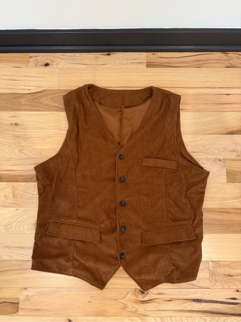 Men’s Brown Corduroy Costume Vest – Size L